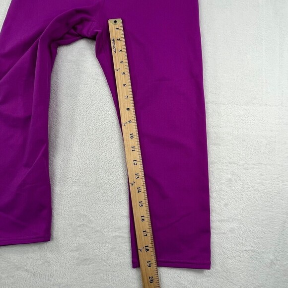 Athleta M Purple Cropped Adjustable Elastic Draw Chord Leggings Pocket Lycra - Picture 8 of 10